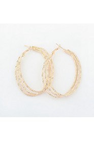 Retro Statement Big U-shaped Ear Buckle Oval Hoop Earrings for Women Dress