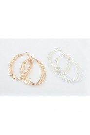 Retro Statement Big U-shaped Ear Buckle Oval Hoop Earrings for Women Dress