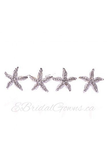 Women's Alloy Headpiece-Wedding / Special Occasion / Casual Hair Pin 4 Pieces Clear Round