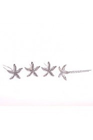 Women's Alloy Headpiece-Wedding / Special Occasion / Casual Hair Pin 4 Pieces Clear Round