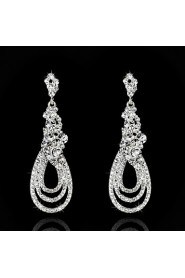 Vintage Women's Earrings Zircon Diamond Silver Earring For Wedding Bridal