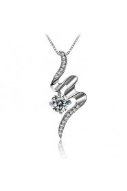 Trendy Jewelry 925 Real Silver Chain Slide Line Shaped Pendant Small Snake Necklace Rhinestone High Quality