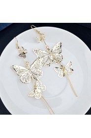 Retro Earrings Ear Pendants Eardrop Long Multi Hollowed-Out Butterfly Style Wedding Decoration