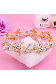 Bride's Rhinestone Imitation Pearl Wedding Hair Accessories Crown Tiaras Headwear 1 Pieces