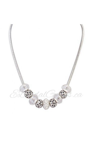 Single Line Silver Beads Necklace Fashion Jewelry Elegant Women