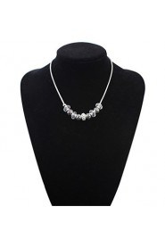 Single Line Silver Beads Necklace Fashion Jewelry Elegant Women