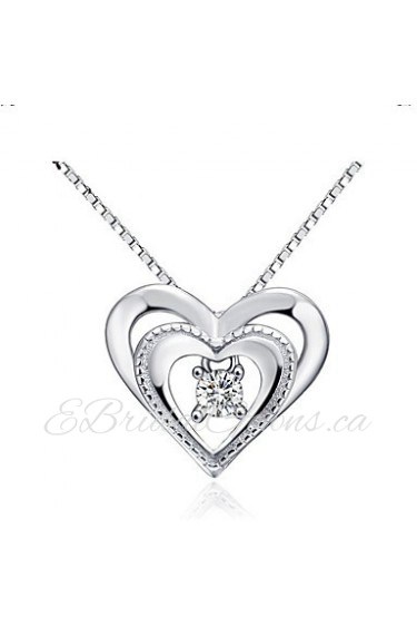 New Arrival Natural Silver Elegant Pandent Necklace with 3 Layer Platinum Plated Allergy Free