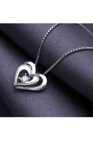 New Arrival Natural Silver Elegant Pandent Necklace with 3 Layer Platinum Plated Allergy Free