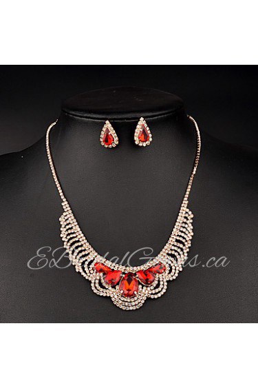 Jewelry Set Women's Anniversary / Wedding / Birthday / Gift / Party / Special Occasion Jewelry Sets Rhinestone CrystalNecklaces /