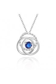 Cremation Jewelry 925 sterling silver Geometric Flower with Colorful Zircon Pendant Necklace for Women