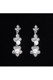 Flower style Women's Cubic Zirconia/Alloy/Imitation Pearl Wedding/Party Jewelry Set With