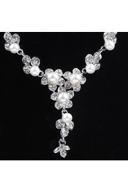 Flower style Women's Cubic Zirconia/Alloy/Imitation Pearl Wedding/Party Jewelry Set With