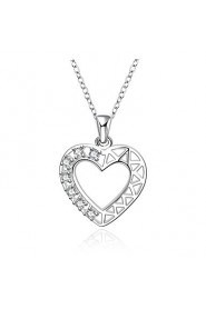 Cremation Jewelry 925 sterling silver Heart Shape with Zircon Pendant Necklace for Women