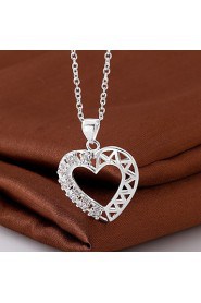 Cremation Jewelry 925 sterling silver Heart Shape with Zircon Pendant Necklace for Women