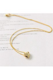 Gold Love Heart Short Collarbone Necklace(Gold/Silver)(1Pc)