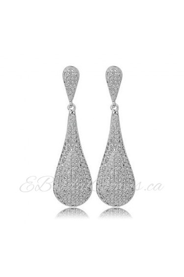 Fashion Shinning Zircon Crystal Statement Earring Delicate Bridal Wedding Earring