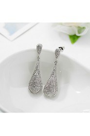 Fashion Shinning Zircon Crystal Statement Earring Delicate Bridal Wedding Earring