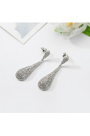 Fashion Shinning Zircon Crystal Statement Earring Delicate Bridal Wedding Earring