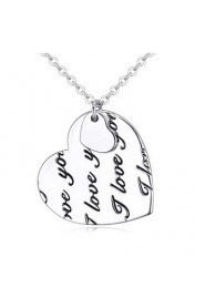 Fashion Lovely Cute Charm Women Silver Plated Heart Pendant Necklace Charming Lovers Jewelry