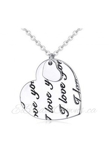 Fashion Lovely Cute Charm Women Silver Plated Heart Pendant Necklace Charming Lovers Jewelry