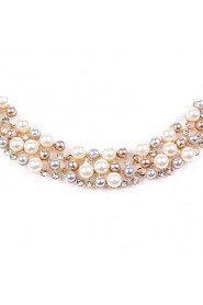 Women's New Hot European Style Fashion Imitation Pearl Bridal Choker Necklace Earrings Set