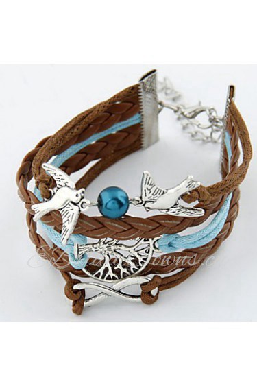 Women's European Style Retro Multi-pendant Leaves Leiothrix Bracelet