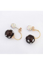 Cheapest Jewelry 6 Colors Fashion Korean Style Candy Colors Double Side Stud Earrings Simulated Pearl Earrings For Women