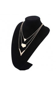 Sunshine Fashion Jewelry Collar Necklace Metal Multilayer Chain Tassel Choker Bib False Gold Silver Necklace Women