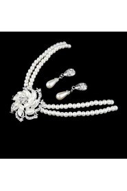 Jewelry Set Women's Wedding / Party / Daily Jewelry Sets Pearl / Alloy Necklaces / Earrings Silver