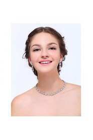 Women's Silver Alloy Rhinestone Cubic Zirconia Jewelry Set