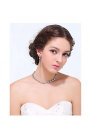 Women's Silver Alloy Rhinestone Cubic Zirconia Jewelry Set