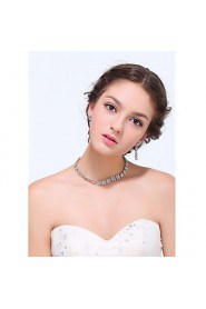 Women's Silver Alloy Rhinestone Cubic Zirconia Jewelry Set