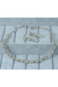 Women's Silver Alloy Rhinestone Cubic Zirconia Jewelry Set