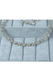 Women's Silver Alloy Rhinestone Cubic Zirconia Jewelry Set