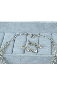 Women's Silver Alloy Rhinestone Cubic Zirconia Jewelry Set