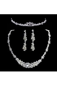 Ladies'/Women's Alloy Wedding/Party Jewelry Set With Rhinestone