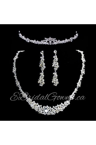 Ladies'/Women's Alloy Wedding/Party Jewelry Set With Rhinestone