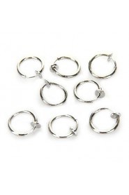 8 Clip On Fake Piercing Nose Lip Hoop Rings Earrings