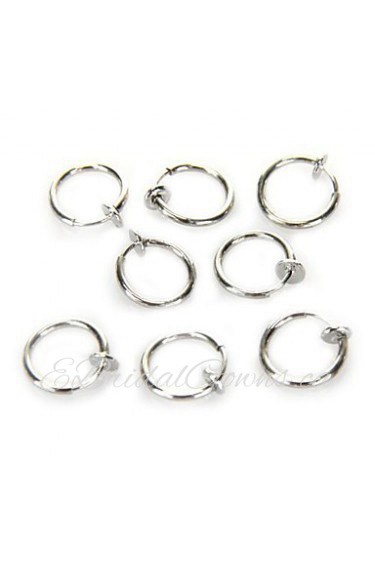 8 Clip On Fake Piercing Nose Lip Hoop Rings Earrings