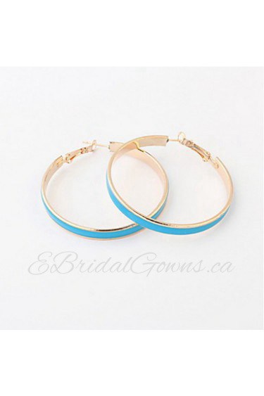 Korean Fashion Sweet Girls Candy Color Big Circle Hoop Earrings Statement Jewelry