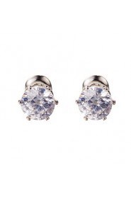 Clear AZircon Silver Stud Earrings