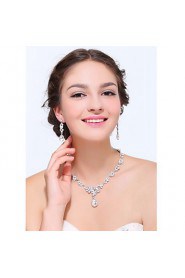 Women's Silver Rhinestone Cubic Zirconia Alloy Jewelry Set