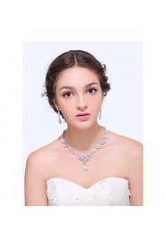 Women's Silver Rhinestone Cubic Zirconia Alloy Jewelry Set