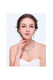 Women's Silver Rhinestone Cubic Zirconia Alloy Jewelry Set