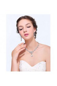 Women's Silver Rhinestone Cubic Zirconia Alloy Jewelry Set