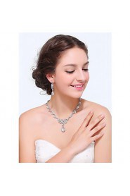 Women's Silver Rhinestone Cubic Zirconia Alloy Jewelry Set