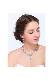 Women's Silver Rhinestone Cubic Zirconia Alloy Jewelry Set