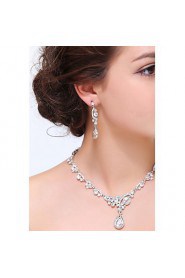 Women's Silver Rhinestone Cubic Zirconia Alloy Jewelry Set