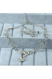 Women's Silver Rhinestone Cubic Zirconia Alloy Jewelry Set