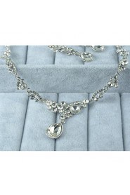 Women's Silver Rhinestone Cubic Zirconia Alloy Jewelry Set